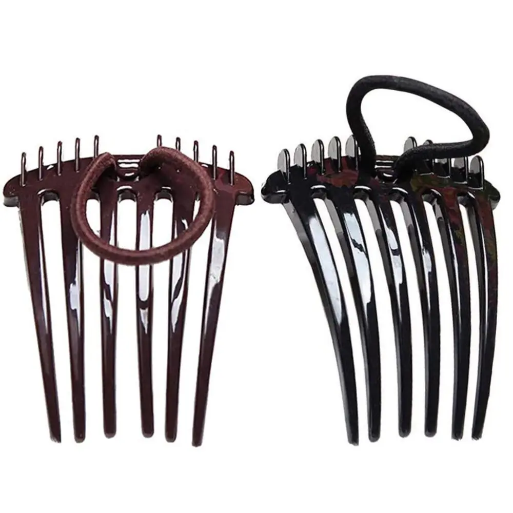 2pcs Women Side Comb for Fine Hair Coffee Black Multi Purpose Lightweight Hair Side Comb