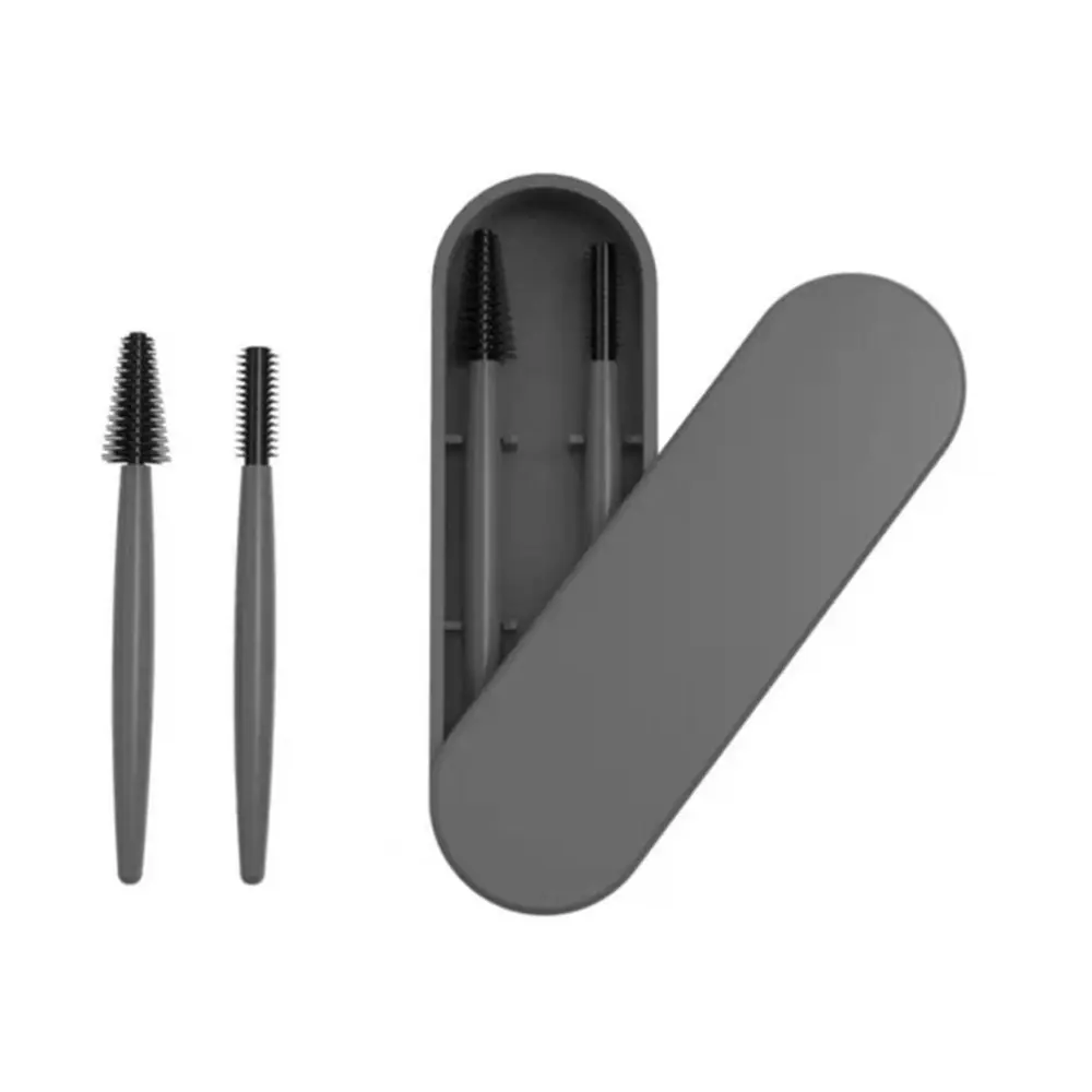 Reusable Eyelash Brush and Eyebrow Brush Silicone Eyelash Brush Mascara Wands Cosmetic Makeup Brush Tools with Case