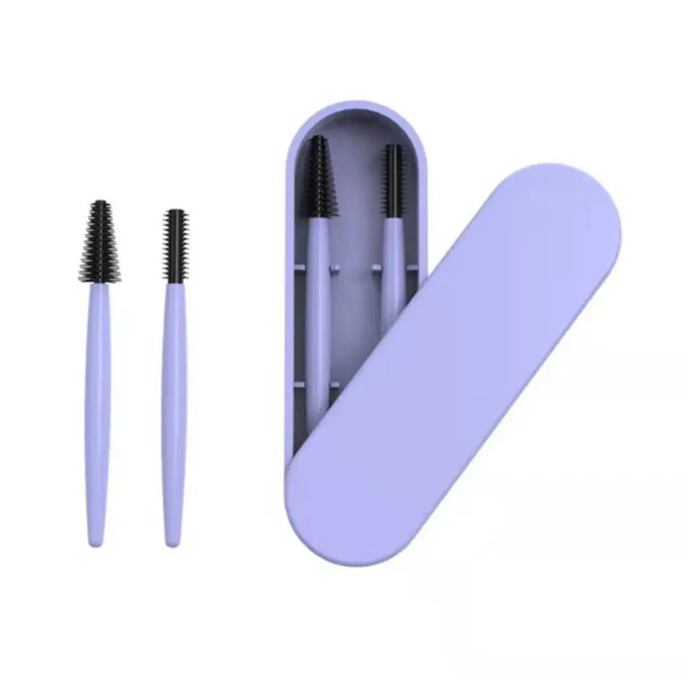 Reusable Eyelash Brush and Eyebrow Brush Silicone Eyelash Brush Mascara Wands Cosmetic Makeup Brush Tools with Case