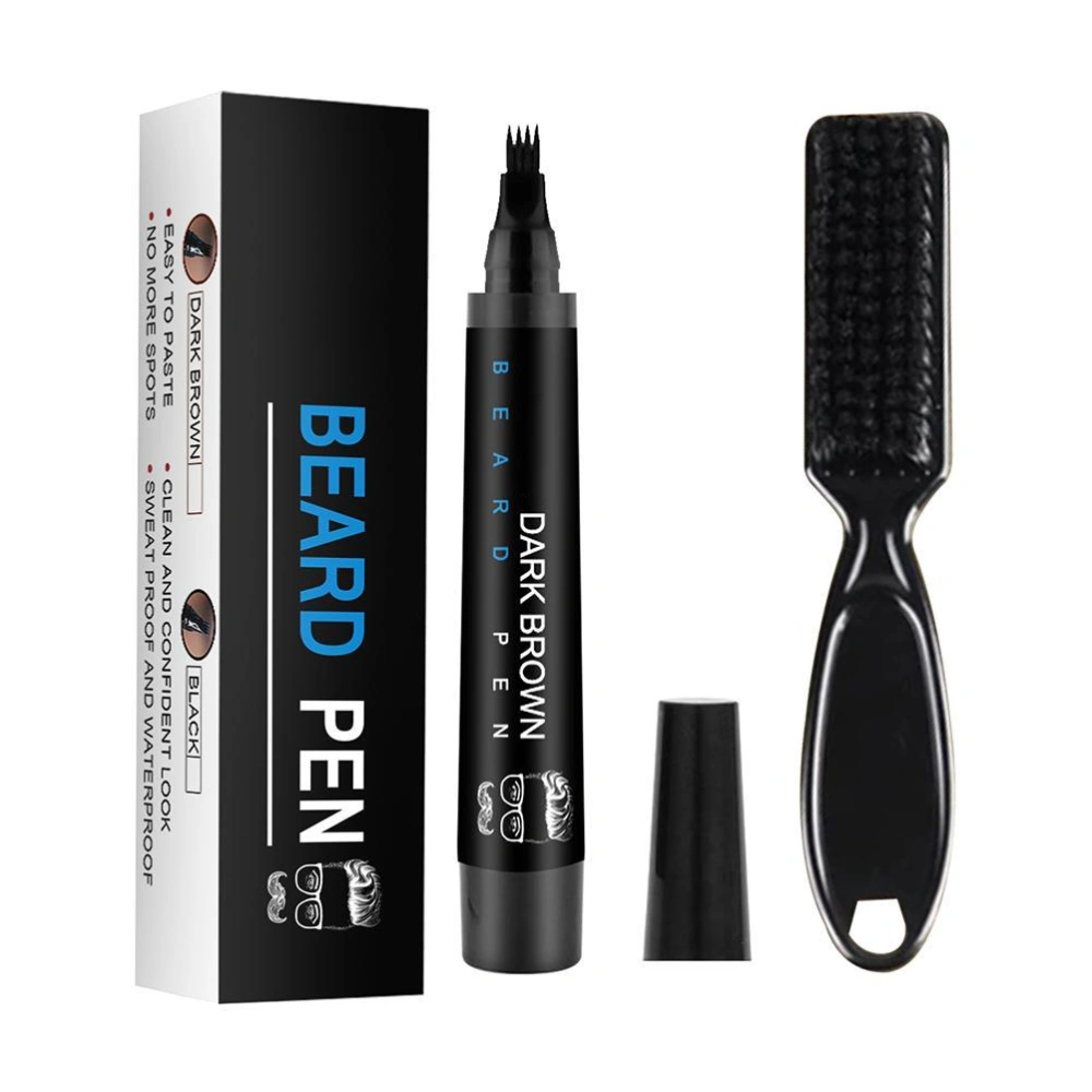 Waterproof Beard Pen Beard Filler Pencil and Brush Beard Enhancer Moustache Coloring Shaping Tools