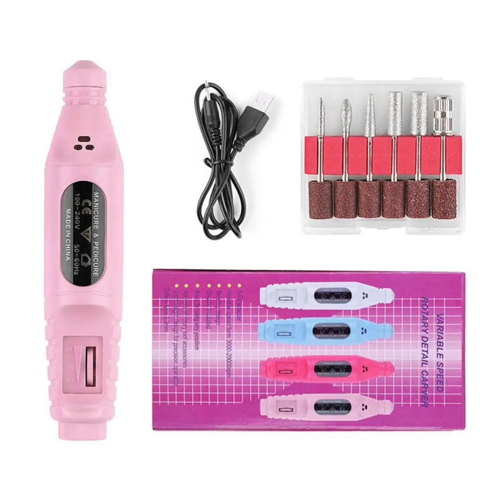 Electric Nail File Set Adjustable Speed Professional Manicure Pedicure Drill Kit