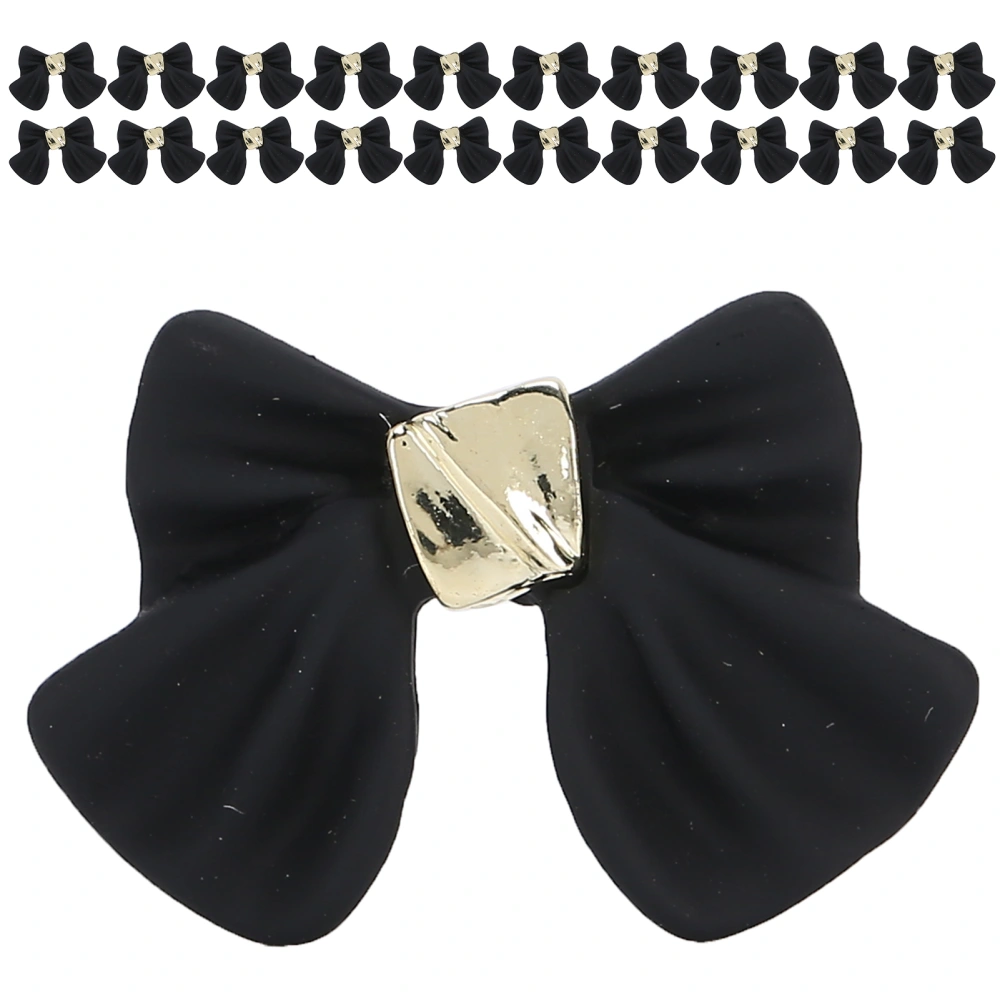 20pcs Nail Art Bows DIY Decoration Bows for Nail Tips Handcraft Clothes Phone JewelryBlack