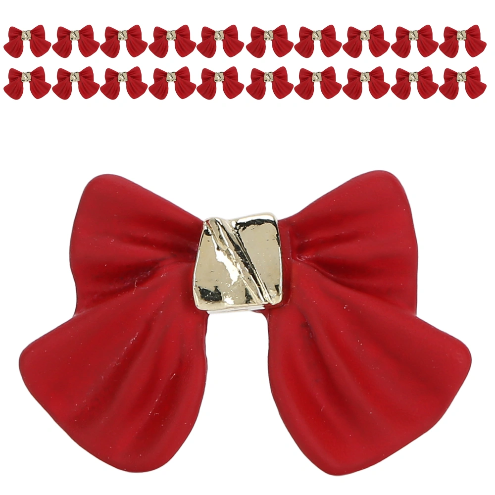 20pcs Nail Art Bows DIY Decoration Bows for Nail Tips Handcraft Clothes Phone JewelryRed