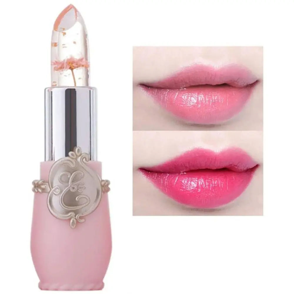 Jelly Flower Lipstick Color Changing Lipstick Moistening Transparent Crystal Jelly Flower Makeup Lipstick