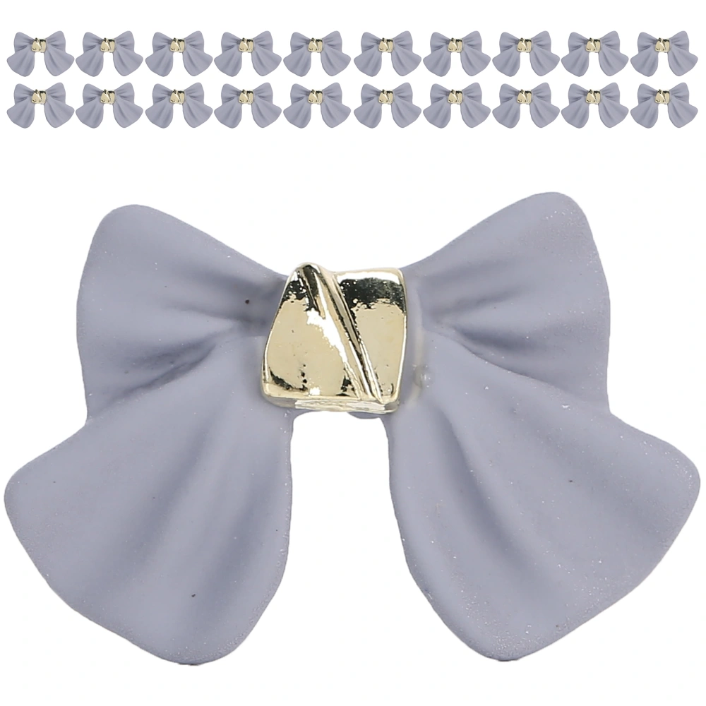 20pcs Nail Art Bows DIY Decoration Bows for Nail Tips Handcraft Clothes Phone JewelryGray