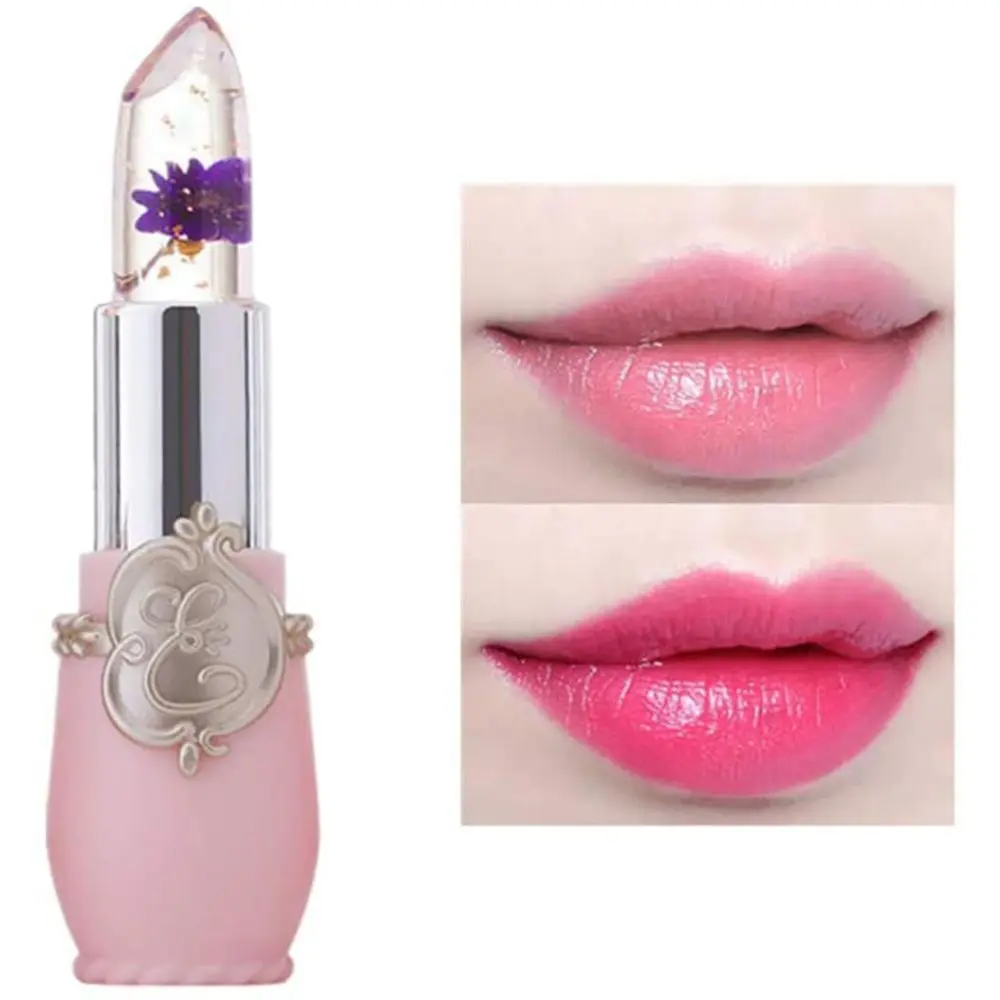 Jelly Flower Lipstick Color Changing Lipstick Moistening Transparent Crystal Jelly Flower Makeup Lipstick