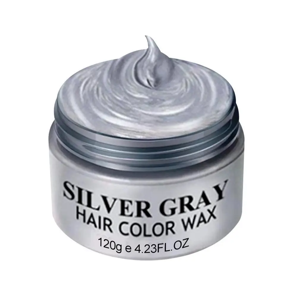 Silver Gray Hair Dye Wax Temporary Hair Styling Wax Hair Color Wax for Men and Women