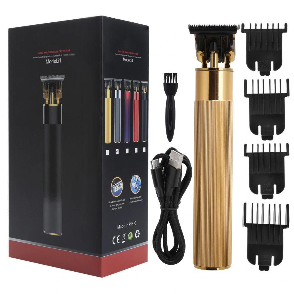 Professional Rechargeable Electric Hair Clipper Hair Trimmer Cutting Machine (Gold)