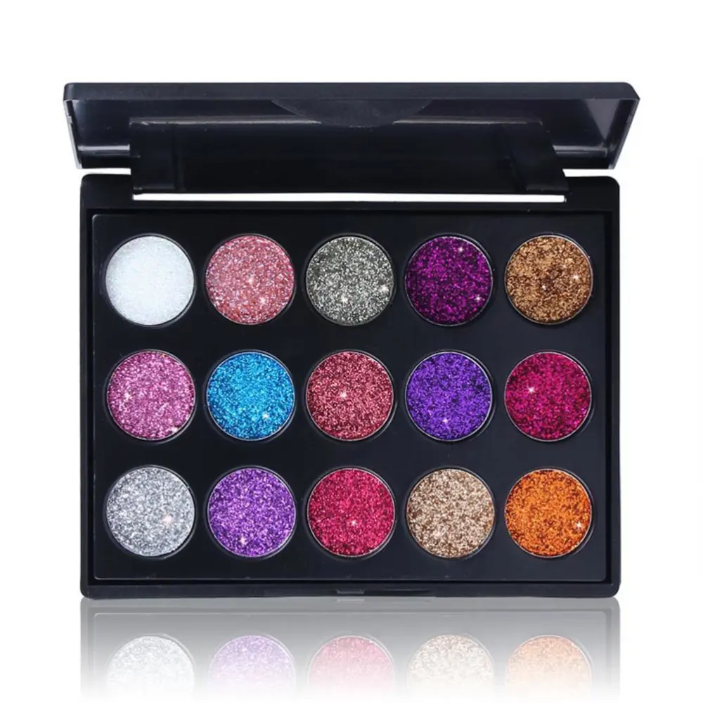 Glitter Eyeshadow Palette 15 Colors Shiny and Pigmented Eyeshadow Palette