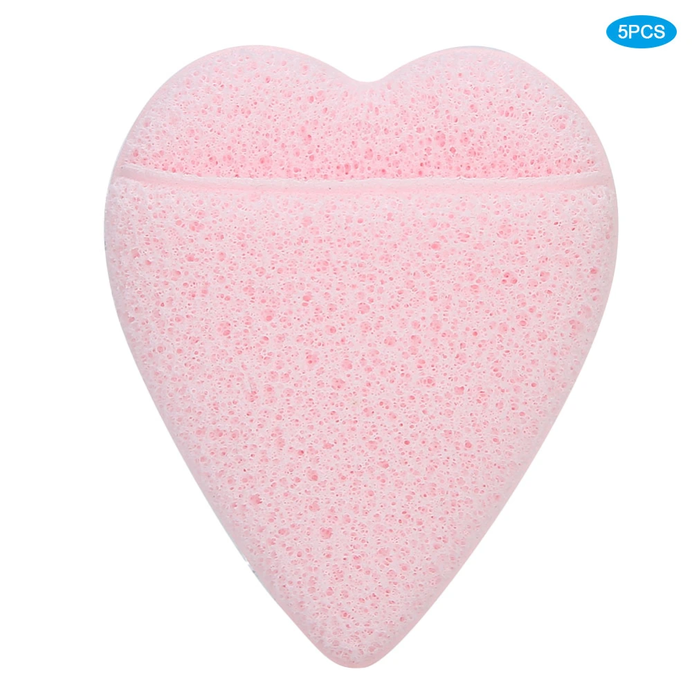 Heart shaped Face Cleaning Sponge Exfoliating Makeup Removal Face Washing Pads Face Puff