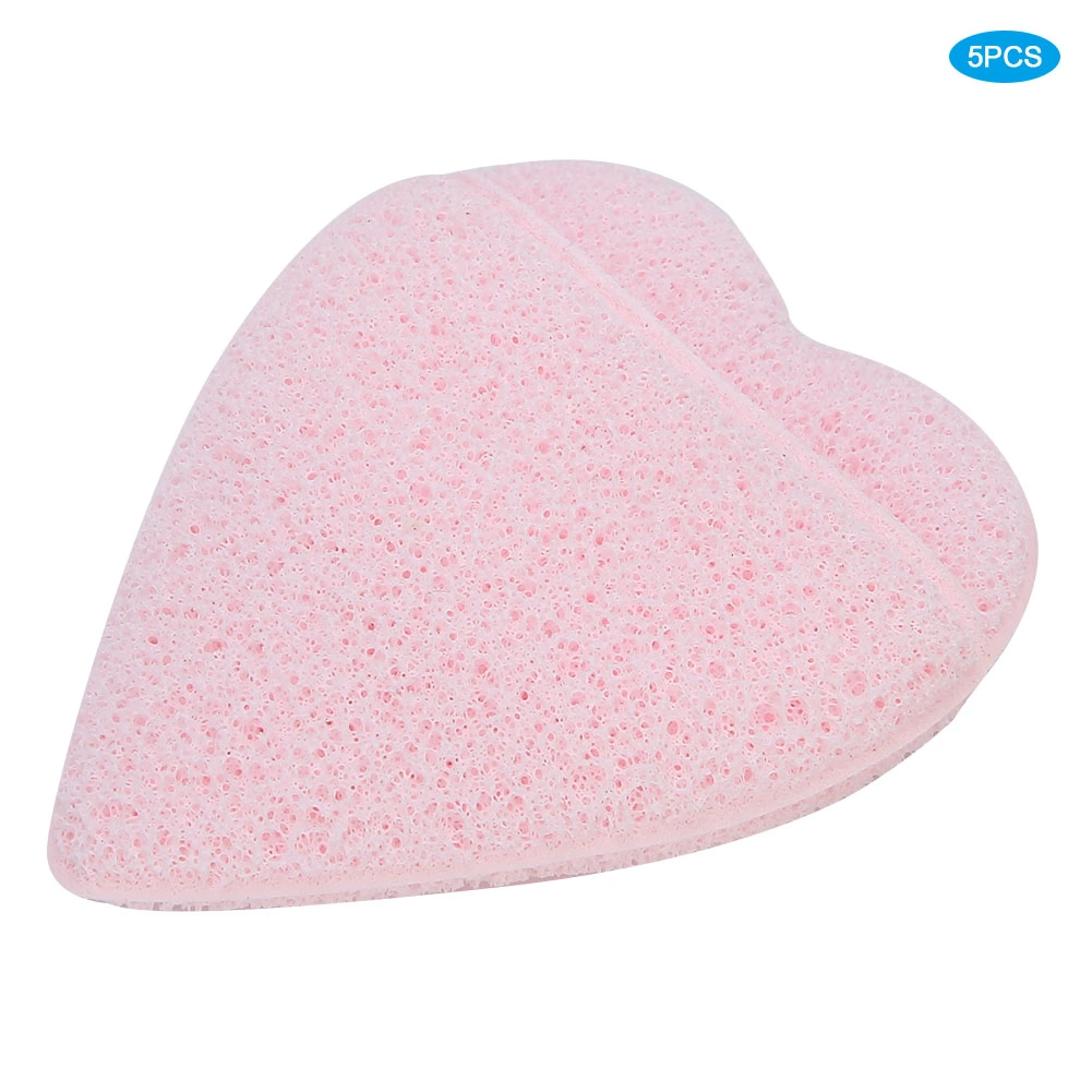 Heart shaped Face Cleaning Sponge Exfoliating Makeup Removal Face Washing Pads Face Puff