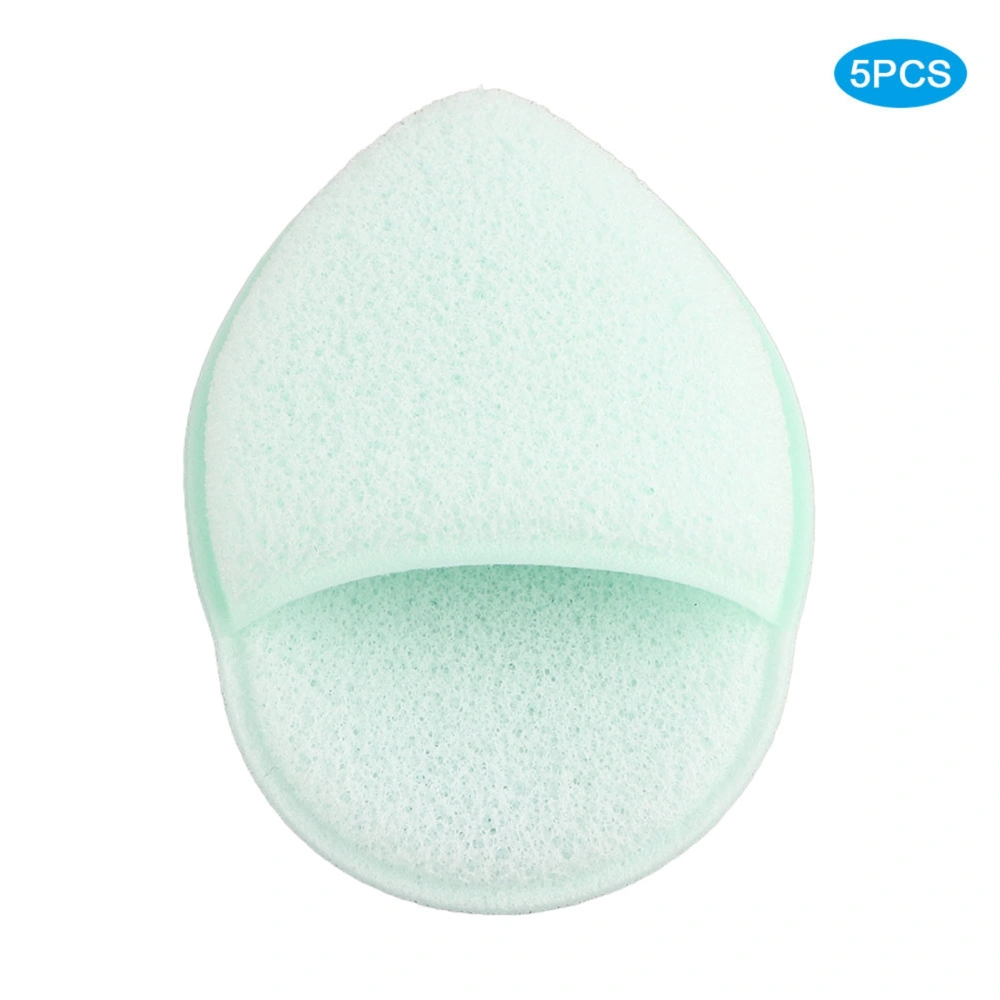 5pcs Makeup Cleaning Puff Hydrophilic Soft Exfoliator Face Cleaning Pad Tool Face Washing PuffGreen