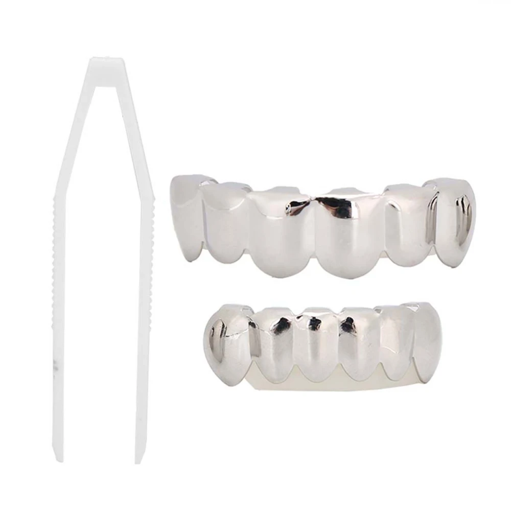 Shiny Teeth Hip Hop Prop Teeth Accessory Decoration for Halloween Party Gift