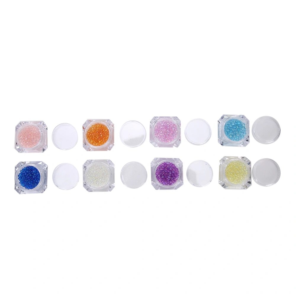 8pcs Exquisite Nail Art Beads Bright Color DIY Nail Decoration Beads Manicure Tool