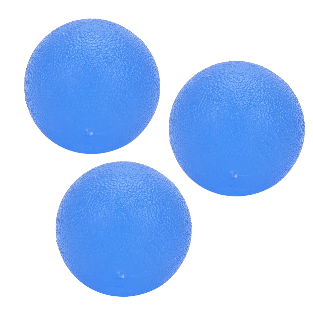 3pcs Hand Grip Ball Men Women Fitness Finger Exerciser Hand Exercise Squeeze Balls (Round)Blue