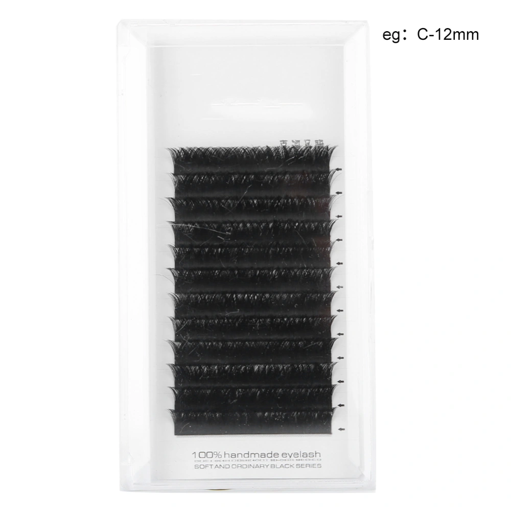 0.05mm V shaped Dense False Eyelashes Eyelash Extension Grafting False Lashes (C Type)(12mm )