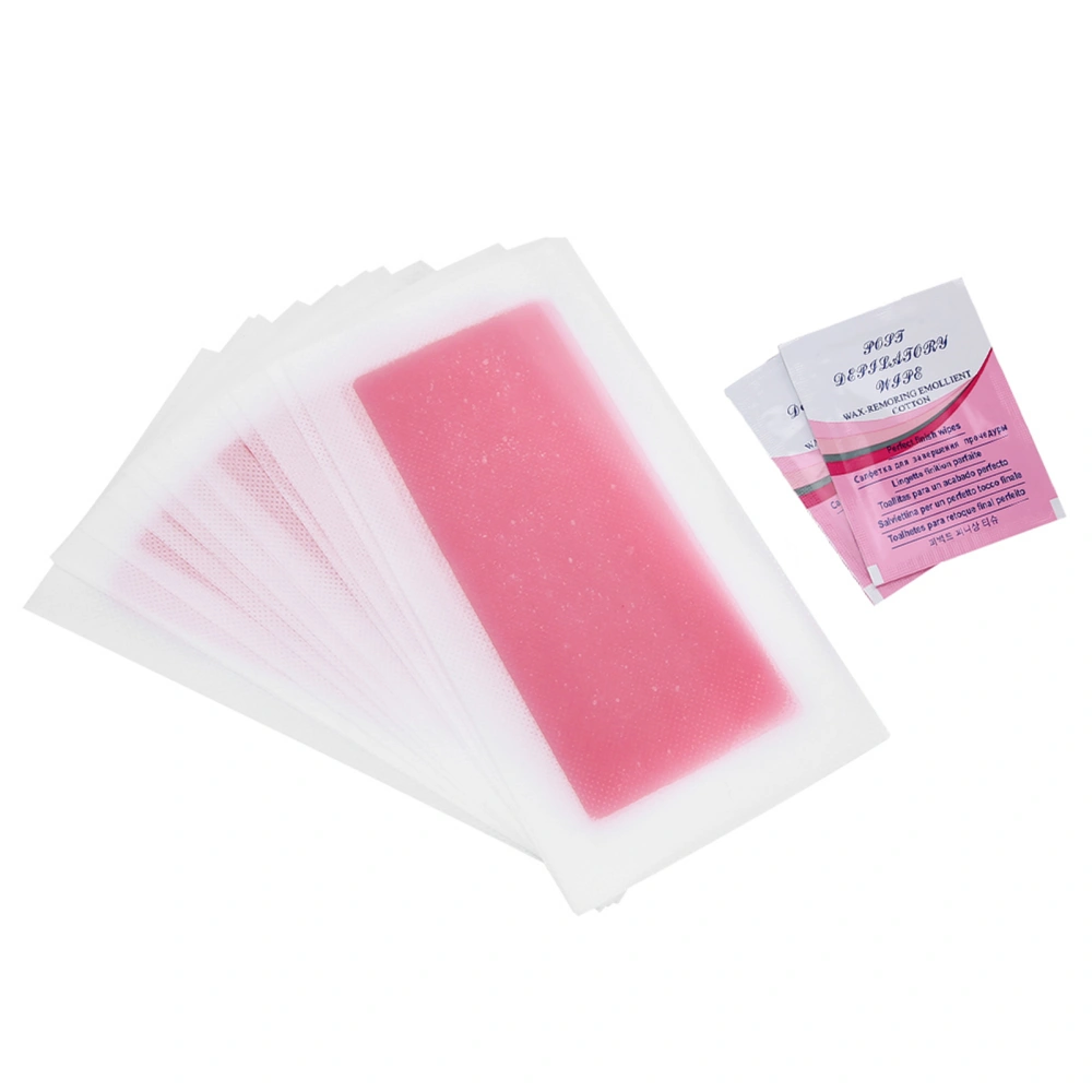 12pcs Hair Removal Wax Strip Paper Soft Flexible Depilatory Paper for Leg Hand ArmpitRed Rose Flavor