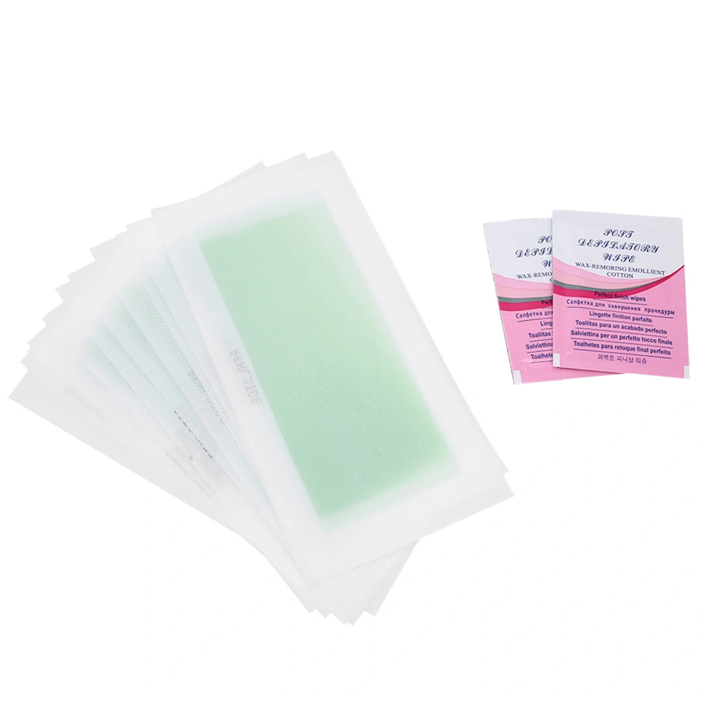 12pcs Hair Removal Wax Strip Paper Soft Flexible Depilatory Paper for Leg Hand ArmpitGreen Grapefruit Flavor