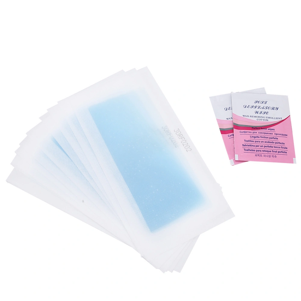 12pcs Hair Removal Wax Strip Paper Soft Flexible Depilatory Paper for Leg Hand ArmpitBlue Ocean Flavor