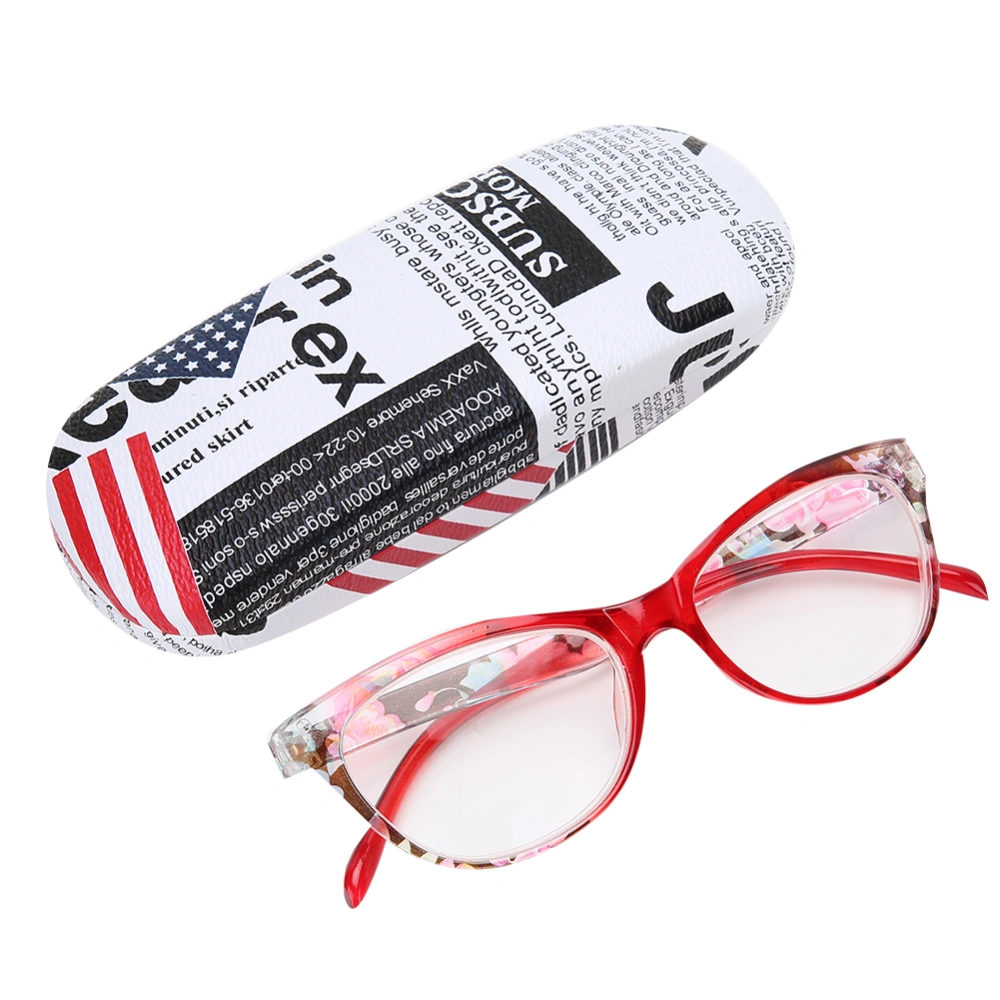 Reading Glasses Fashionable Unisex Men Women Lightweight Clear Lens Reading Glasses(+250 Red)