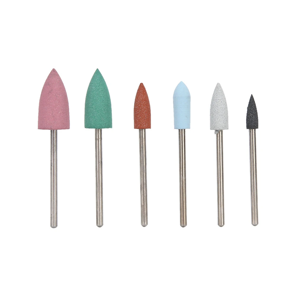 6pcs Nail Drill Bit Nail Art Drill Manicure Grinding Head Nail Polishing Bits Accessory10