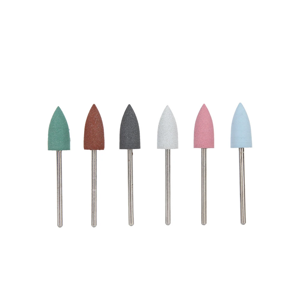 6pcs Nail Drill Bit Nail Art Drill Manicure Grinding Head Nail Polishing Bits Accessory09