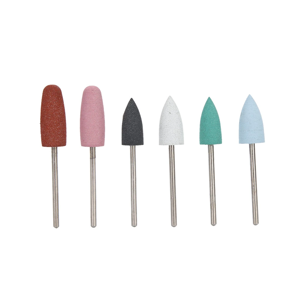 6pcs Nail Drill Bit Nail Art Drill Manicure Grinding Head Nail Polishing Bits Accessory07