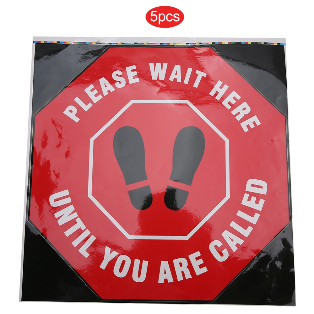 5pcs / Bag Distance Warning Floor Sticker Safety Distance Sign Decal for Store Hospital#8