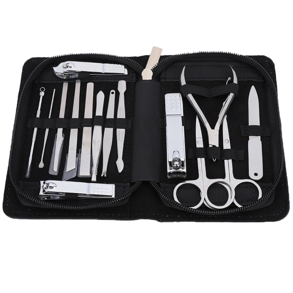 Stainless Steel Nail Clipper Eyebrow Scissors Dead Skin Pusher Pedicure Knife Set