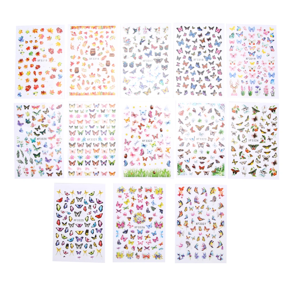 13pcs Nail Art Sticker Self Adhesive Nail Decoration DIY Manicure Decals Tool