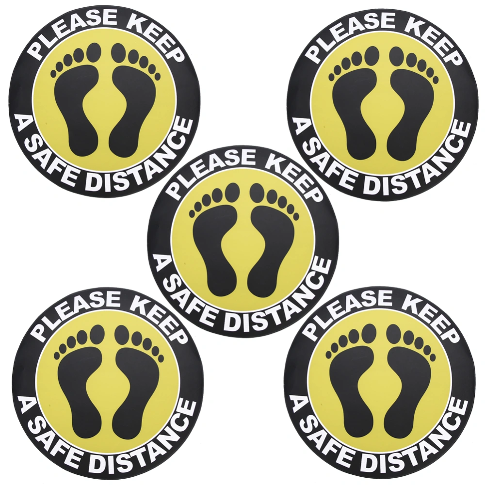 5pcs / Bag Distance Warning Floor Sticker Decal Safety Distance Sign for Store HospitalXG008