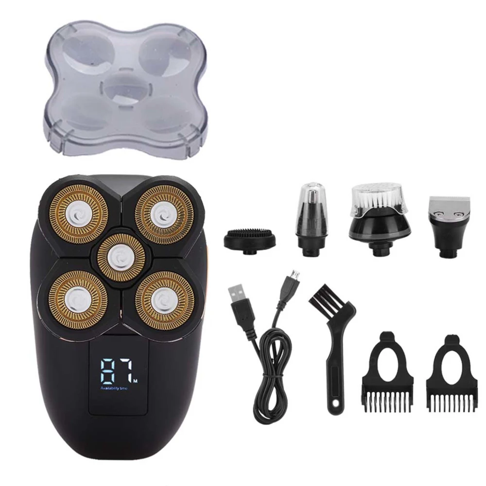 5 in 1 Electric Shaver Waterproof Hair Clipper Nose Hair Trimmer Face Cleansing Machine