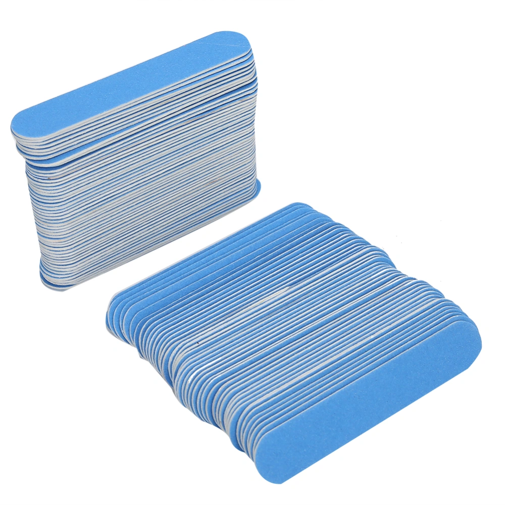 100pcs Nail File Double Sided Nail Buffer Sanding Buffing Polishing Strip Manicure ToolBlue