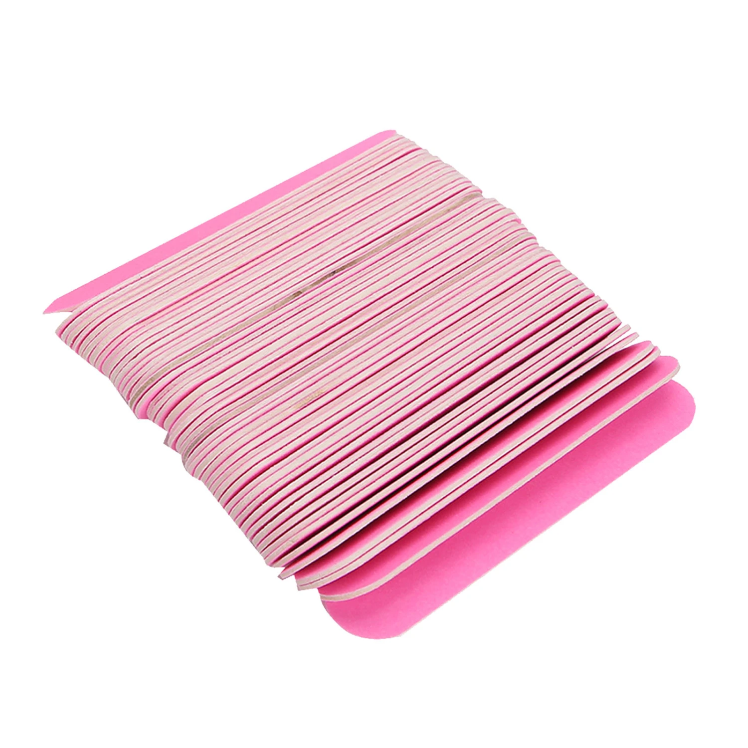 100pcs Nail File Double Sided Nail Buffer Sanding Buffing Polishing Strip Manicure ToolPink