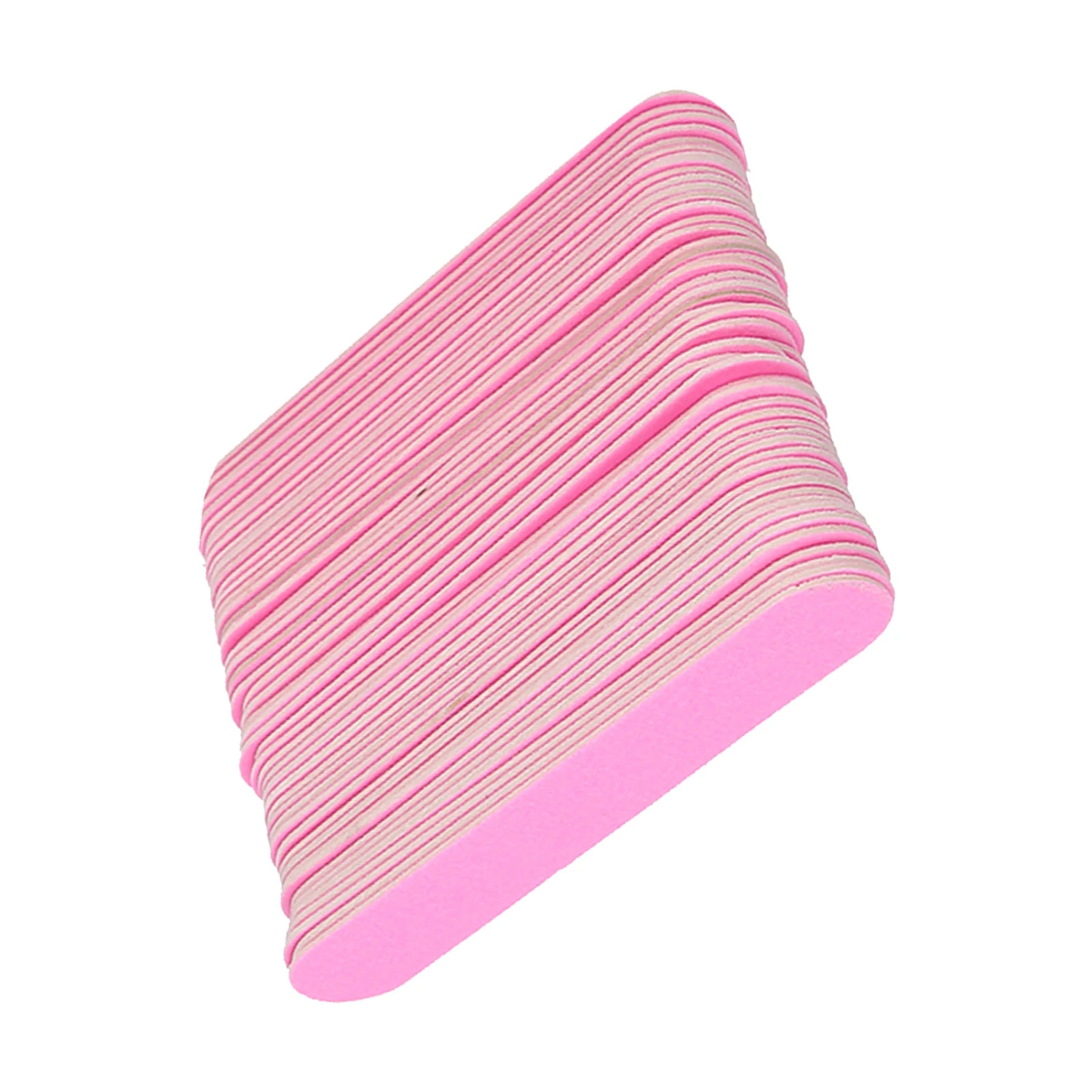 100pcs Nail File Double Sided Nail Buffer Sanding Buffing Polishing Strip Manicure ToolPink