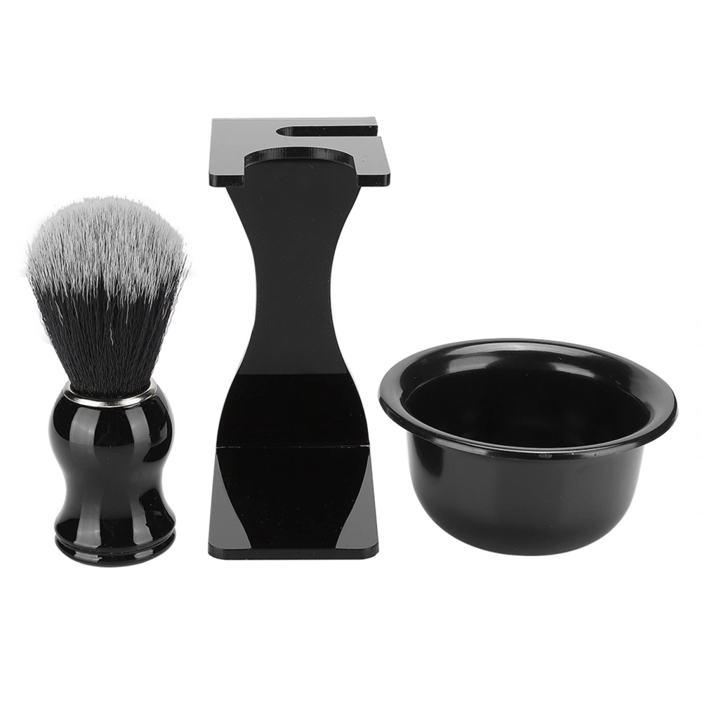 3pcs Beard Shaving Brush Bowl Holder Men Beard Cleaning Face Hair Style Tool Set