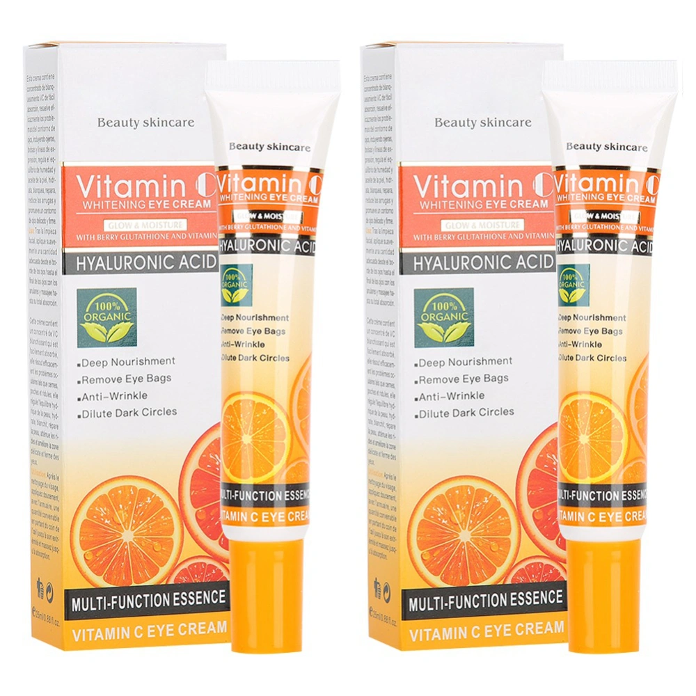 2pcs 25ml Vitamin C Eye Cream Anti Wrinkle Dark Circles Removal Moisturizing Eye Cream