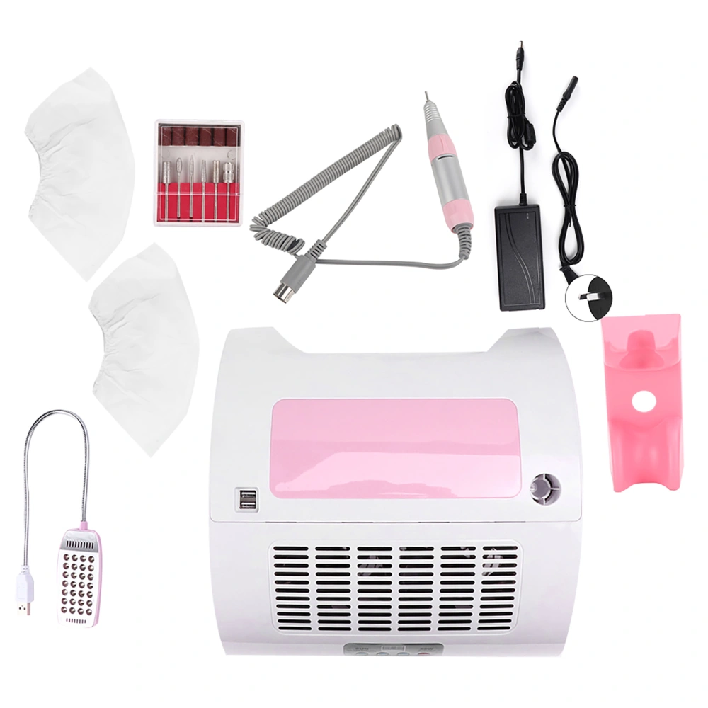 60W Multi Functional Nail Grinding Machine Nail Dust Cleaner Manicure Light Hand Rest Pillow(AU Plug 110-240V)