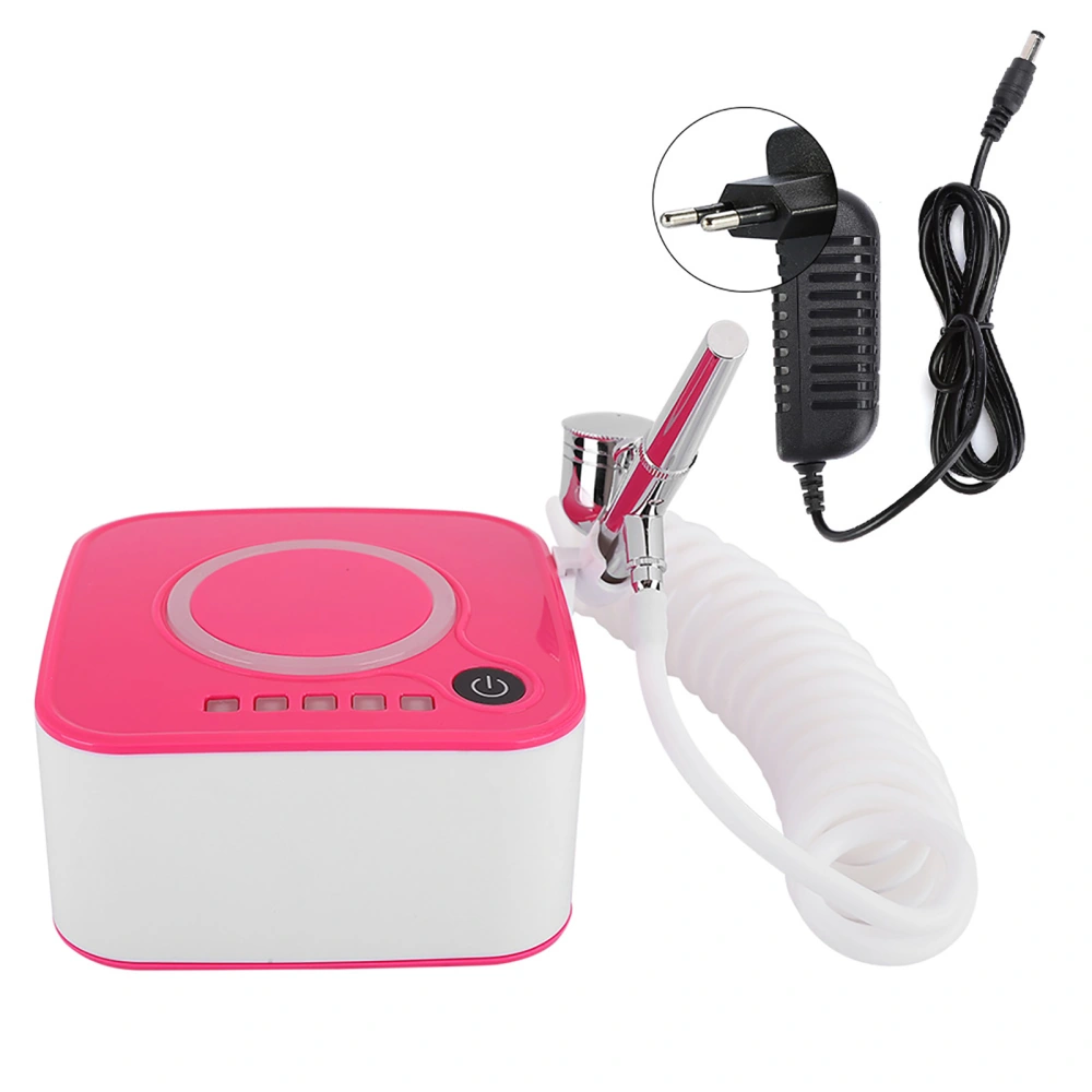 Airbrush Makeup Spray Handheld Oxygen Sprayer Face Moisturizing Airbrush Kit Pink 110-240VEU Plug