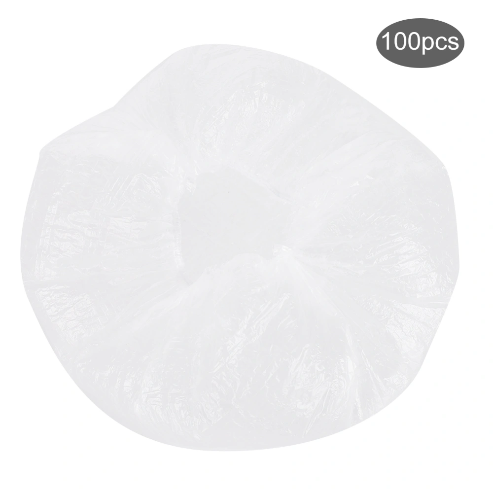 100Pcs Disposable Shower Cap Strip Waterproof Transparent Hair Cover for Hotel Beauty Salon for Small Head