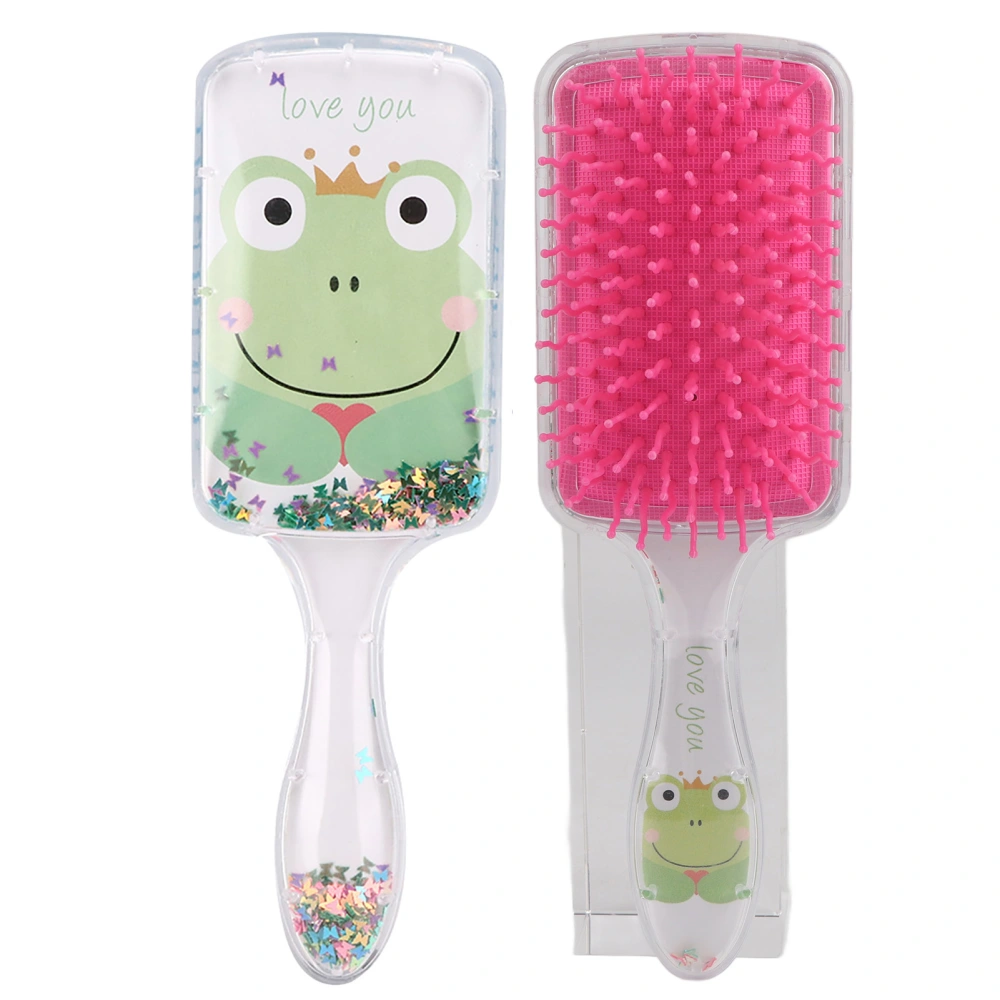 Children Cartoon Sequins Gasbag Hairdressing Comb Head Scalp Massage Comb Styling ToolWhite