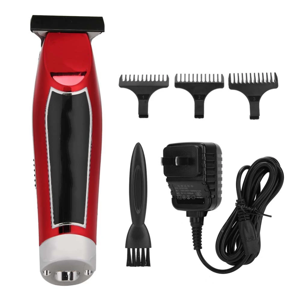 Electric Hair Clipper Oil Head Hair Trimmer Hair Styling Barber Haircutting Tool Red US Plug 100-240V