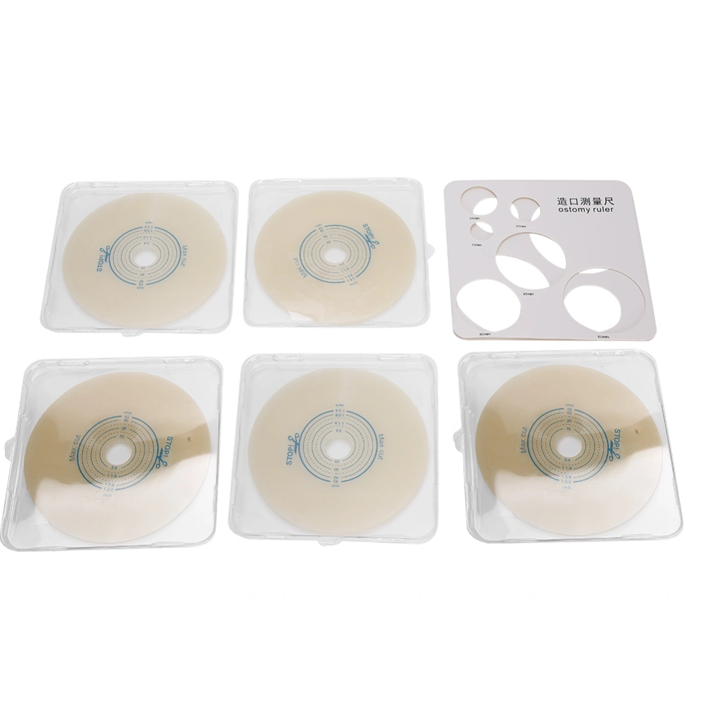 5pcs/Box 2-Piece System Ostomy Bag Pouch Stoma Cover Urine Fixed Disposable 20-45mm OpeningNo.45 Chassis