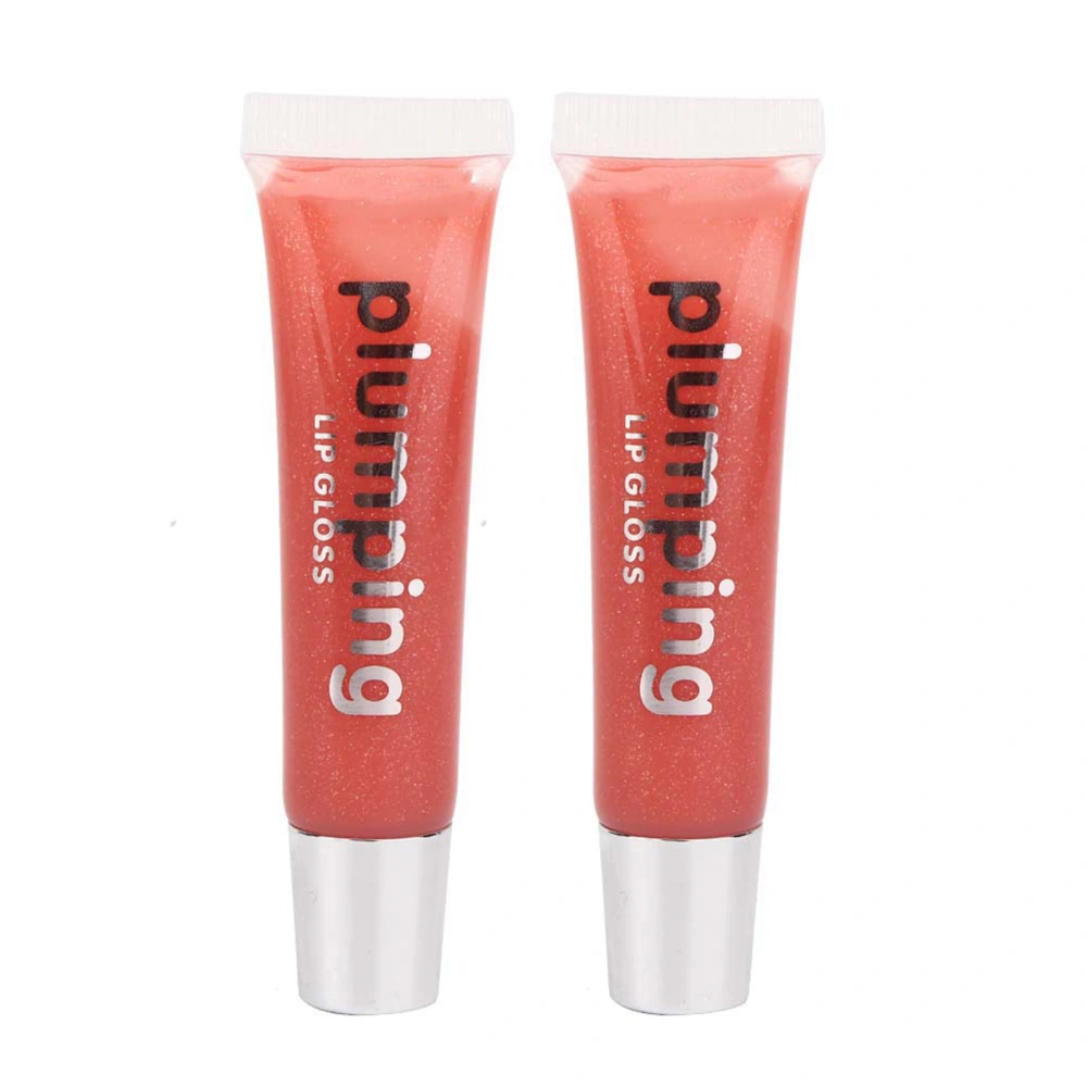 2pcs Lip Plumping Serum Lip Gloss Makeup Lipgloss Long Lasting Glitter Lipstick2#