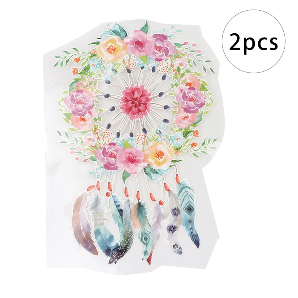 2pcs Exquisite Pattern DIY Heat Transfer Sticker 3D Iron on Clothes t shirt Sticker Patch(#6 )