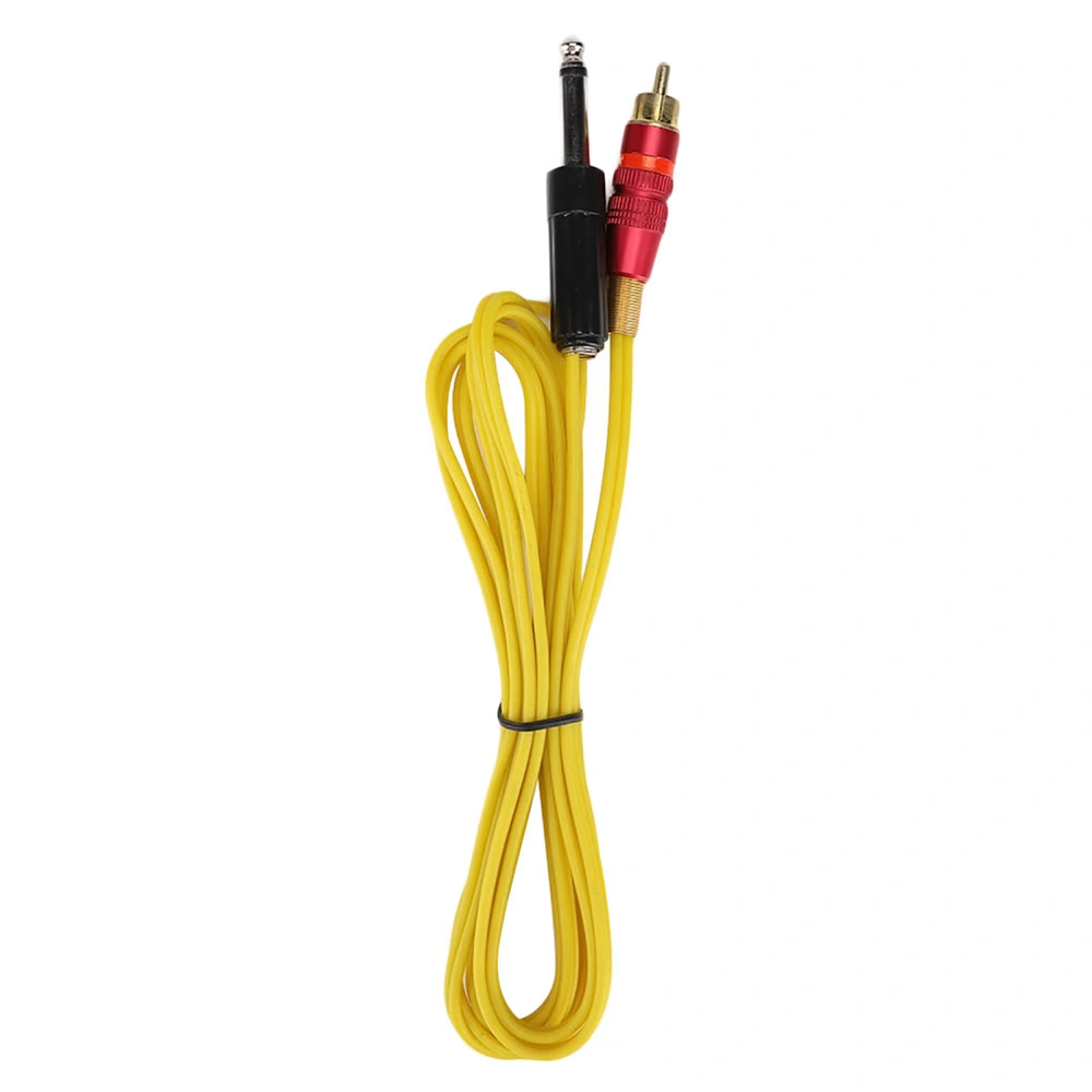 Tattoo Motor Machine Clip Cord Tattoo Machine Connection Hook Line Straight Head RCA (Yellow)