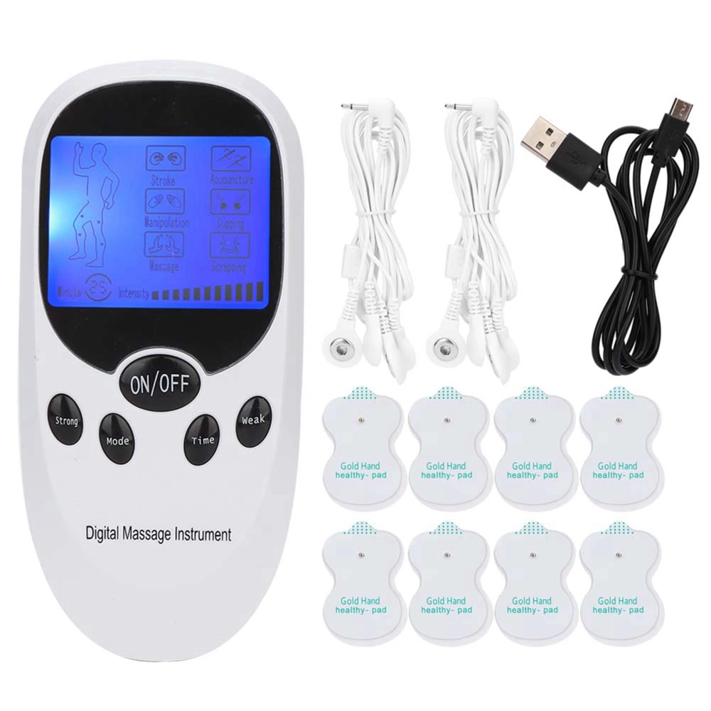 Digital Electronic Dual Output Massager Muscle Stimulator Pain Relief Massage Instrument