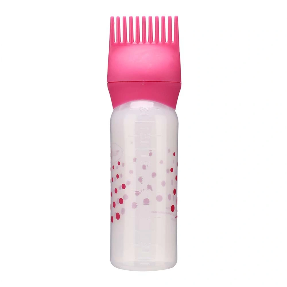 Hair Dye Bottle Shampoo Hair Coloring Dyestuff Applicator Bottle with Comb 170ml (Rose Red)