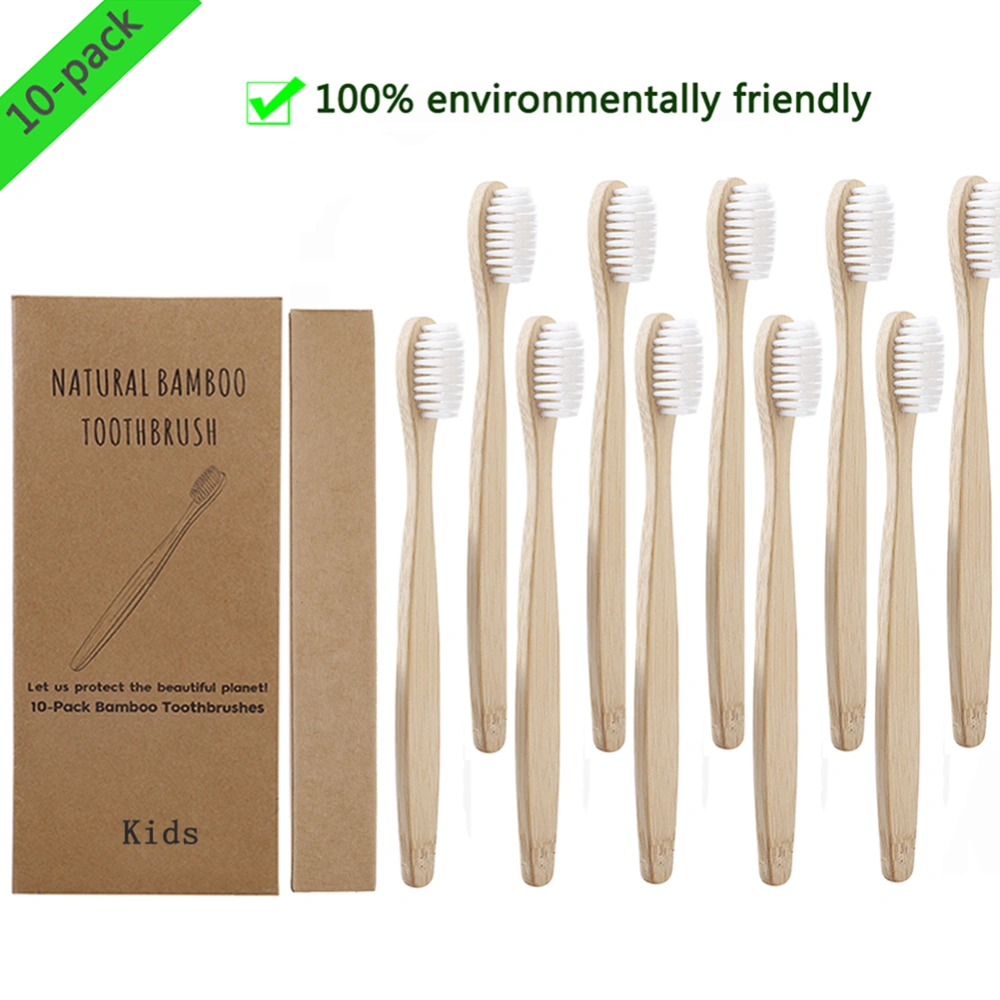 10PCS Toothbrushes Soft Bristle Remove Surface Stains Comfortable Grasp Toothbrushes Set for Children White