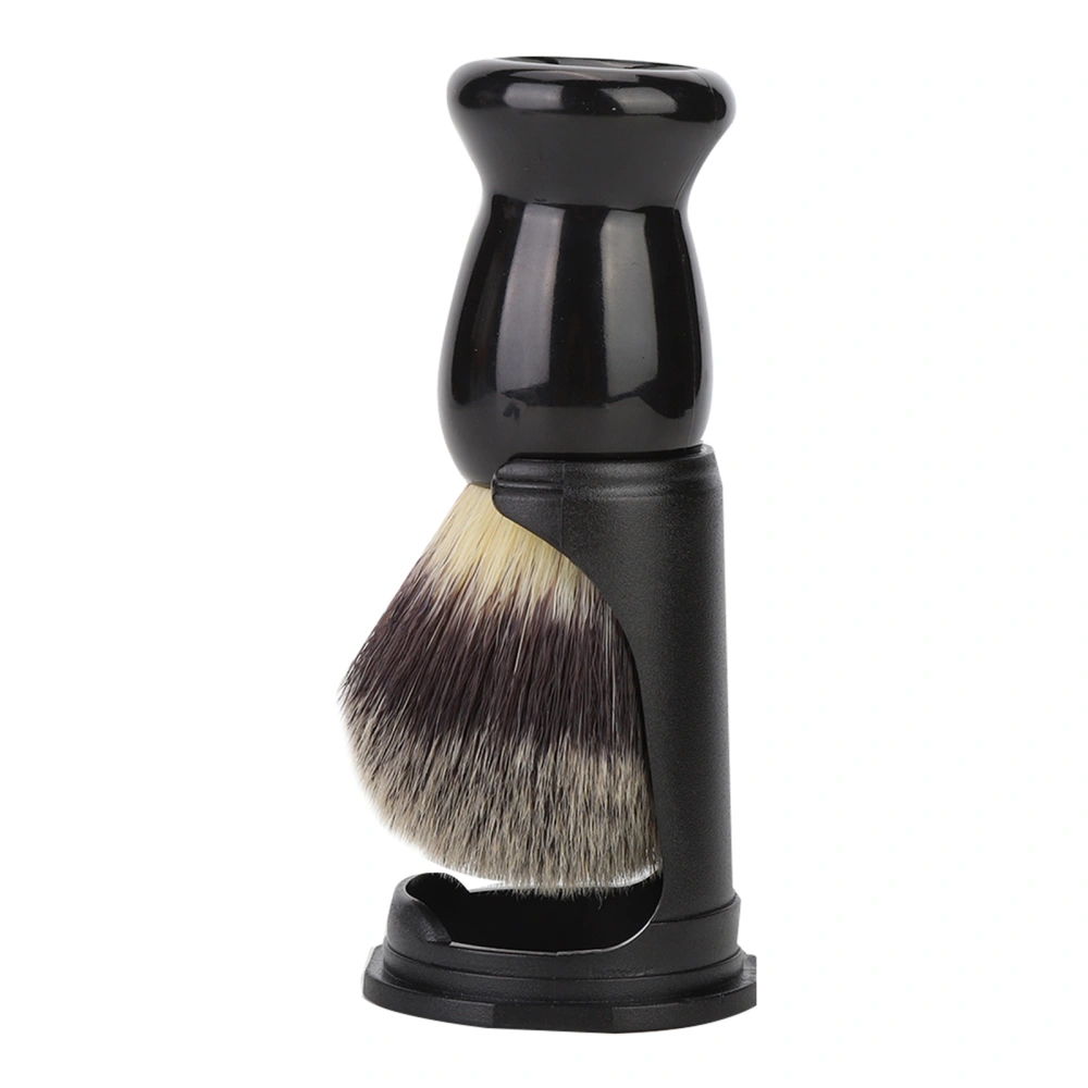 Black Acrylic Shaving Brush Holder Support Beard Brush Shaving Tool (Beard Brush+Holder)